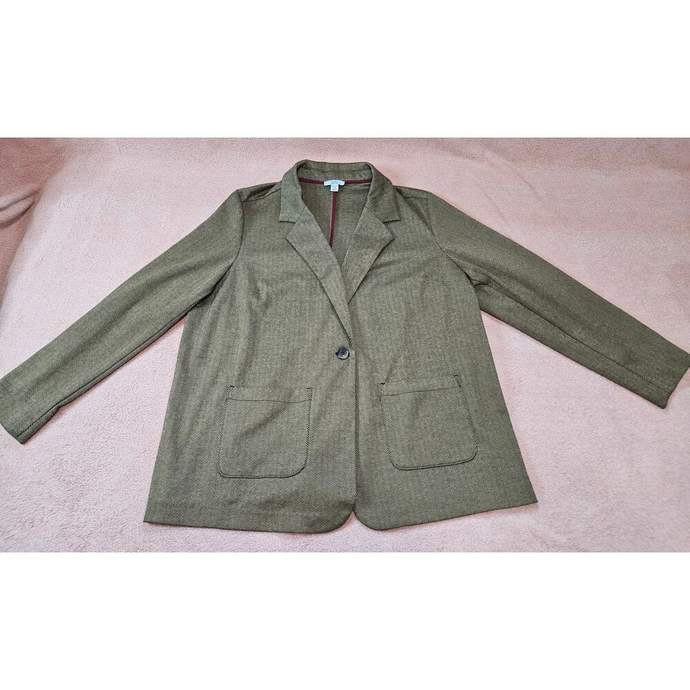 Croft & Barrow Women's Plus 1X Herringbone Blazer Jacket